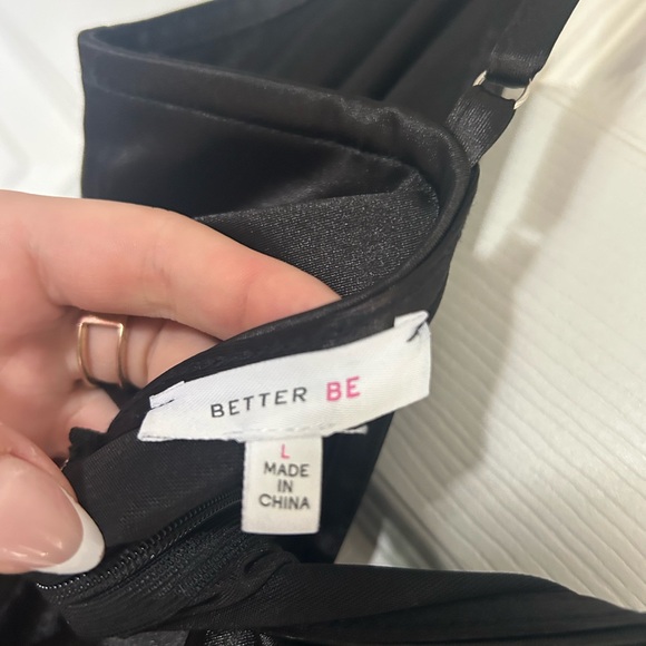 Windsor Better Be Black Satin Dress - Picture 4 of 4